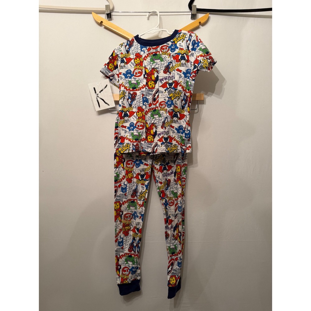 Marvel Carter's Pajama Set Avengers Comic Book Print Multi-Color Size 7/7A